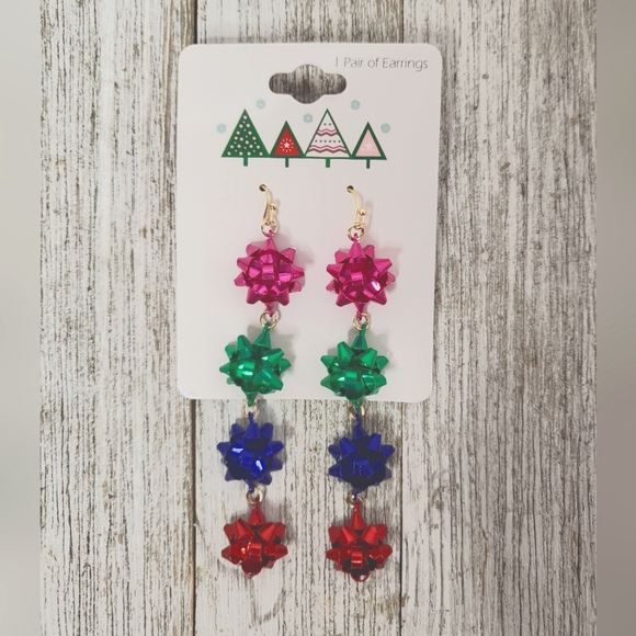Bow Holiday Earrings - Picture 2 of 9